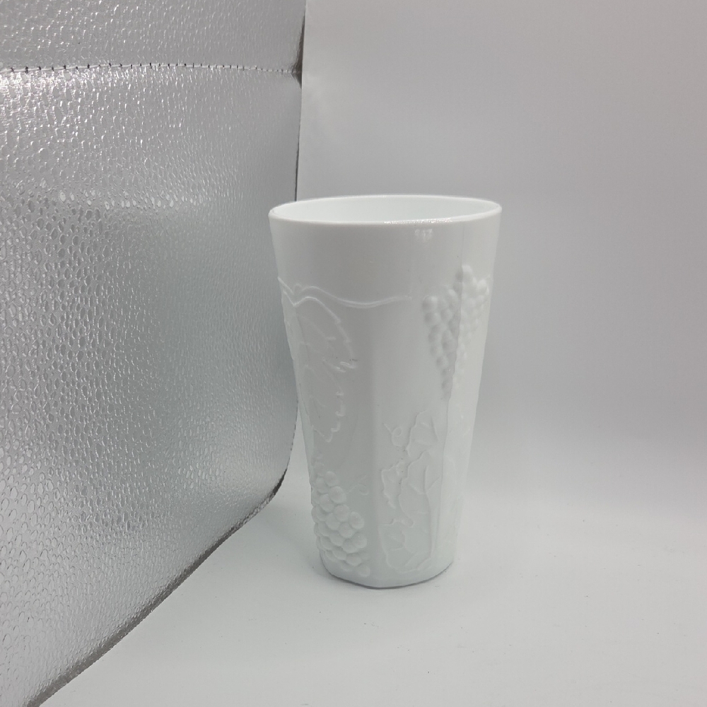 Indiana Glass Milk Glass  Grape Embossed Tumbler Colony Harvest